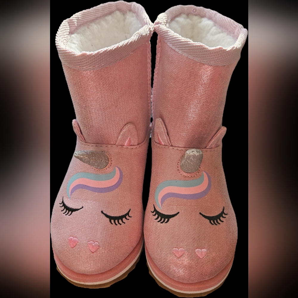 Wonder Nation Toddler Girl Pink Unicorn Boots - Size 7